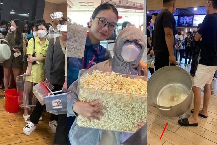 Gokil! Promo Nonton di Bioskop Gratis Popcorn Sepuasnya, Pengunjung Bawa Panci Jumbo