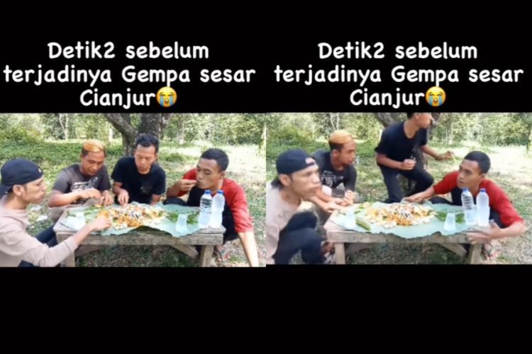 Lagi Bikin Konten Mukbang, Kawanan Pria di Cianjur Auto Panik saat Terjadi Guncangan Gempa