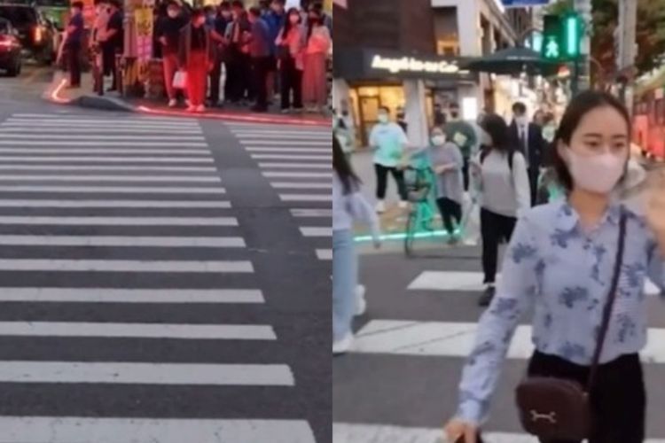 Korea Selatan Pasang Lampu Lalu Lintas di Bawah Buat Pejalan Kaki yang Suka Main HP