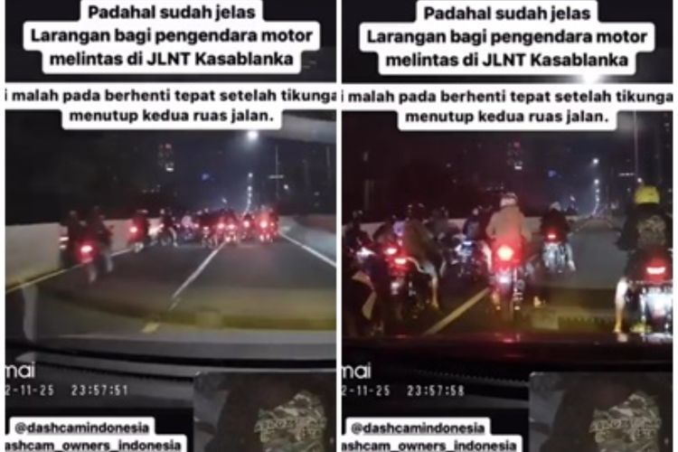Viral Kerumunan Sepeda Motor di Atas JLNT Casablanca, Begini Respon Polisi