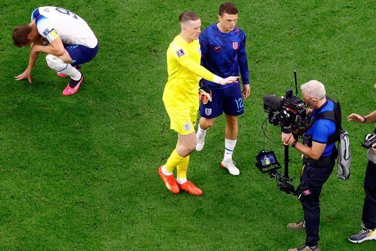 Respect! Pickford Halangi Kameramen Sorot Harry Kane yang Nangis karena Kekalahan Inggris 