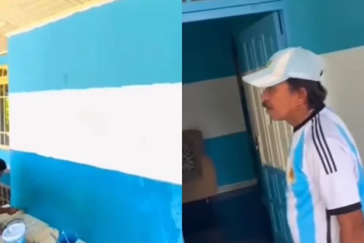 Pria Ini Hiasi Rumahnya Bertema Bendera Argentina, Berharap Menang Piala Dunia 2022