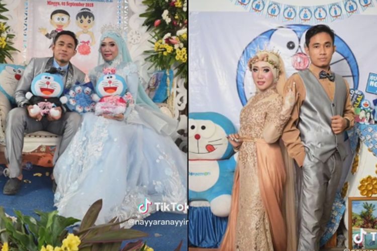 Viral! Pernikahan dengan Konsep Serba Doraemon, Netizen Nyinyir: Kayak Ulang Tahun Bocil