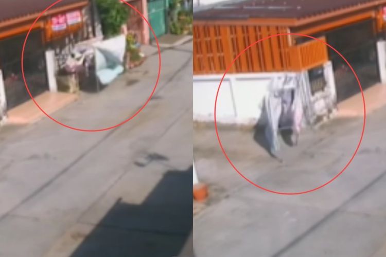 Fenomena Aneh, Jemuran Warga Ini Keliling Komplek Rumah karena Diterpa Angin