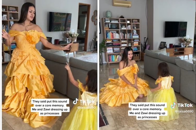 Cantiknya Raisa Cosplay Jadi Princess Belle Pakai Gaun Kuning Kembaran Zalina