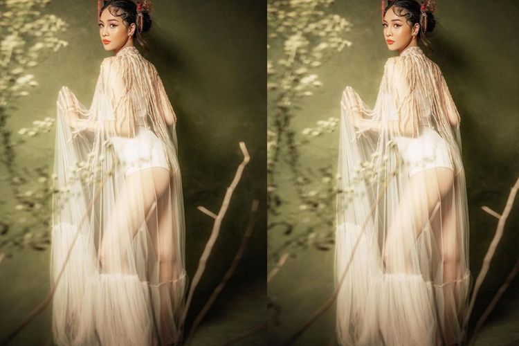 Pakai Gaun Panjang Transparan, Outfit Imlek Anya Geraldine Bikin Deg-degan