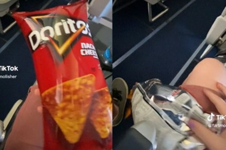 Akun Tiktok Ini Bagikan Video 'Meledak'nya Snack di Pesawat, Kok Bisa?