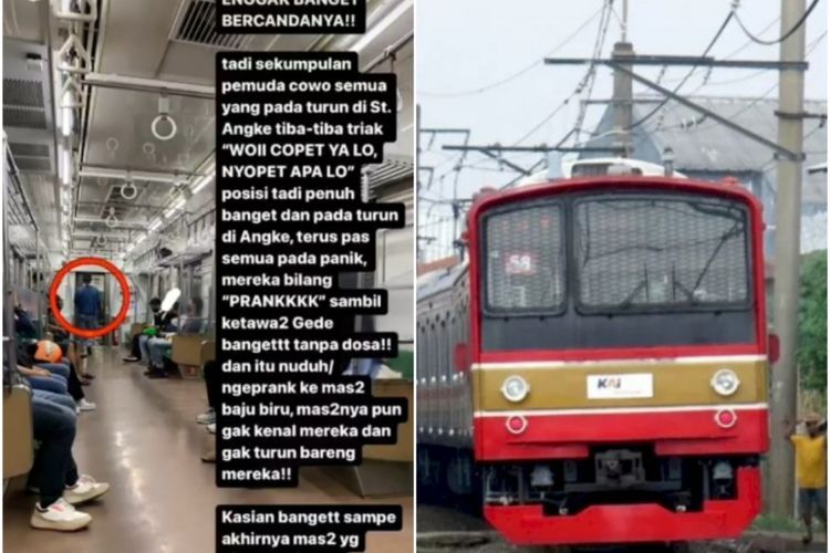 Viral Sejumlah Pemuda Teriaki Penumpang KRL Pelaku Copet, Ujungnya Ketawa Berdalih Prank