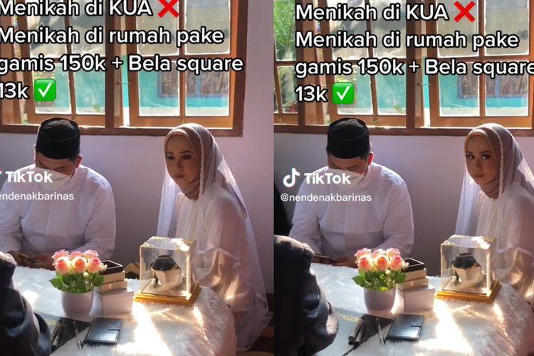 Viral Pasangan Menikah di Rumah, Pengantin Wanita Cuma Pakai Kerudung Rp13 Ribuan