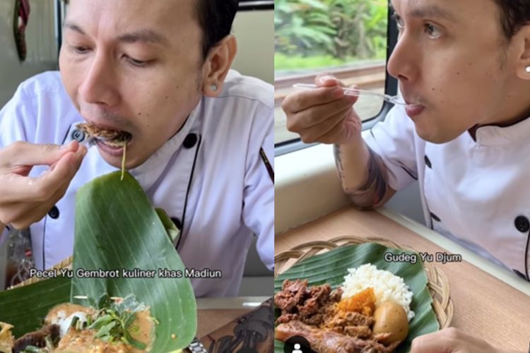 Kulineran di Kereta Api, Chef Juna KW Makan Pecel Madiun hingga Gudeg Yogya