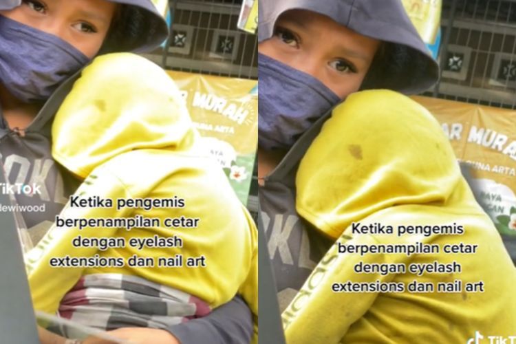 Viral! Pengemis Cetar Pakai Eyelash Extension dan Nail Art, Netizen Insecure Mau Nyumbang