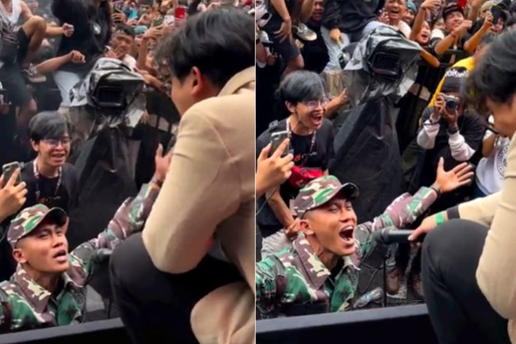Viral Pria Berseragam Mendadak Jadi 'Sad Boy' di Konser, Netizen: TNI Juga Punya Hati