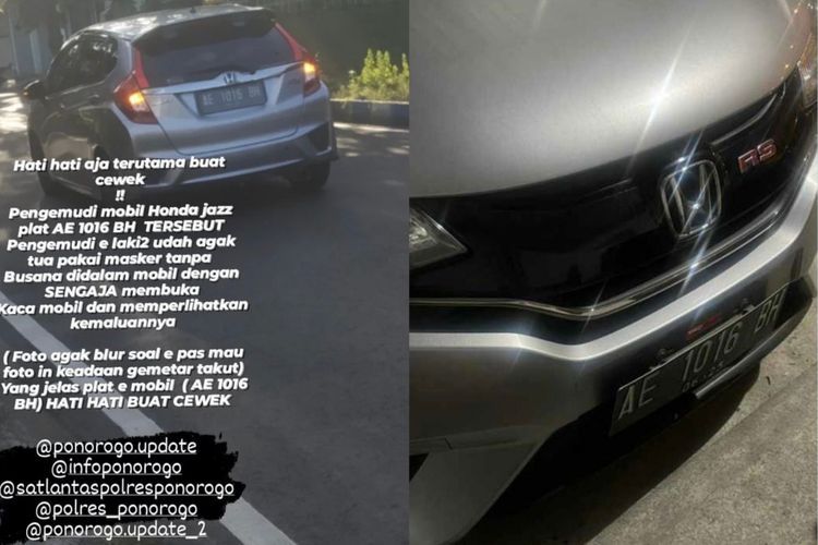 Heboh! Pengemudi Mobil Jazz Telanjang dan Pamer Alat Kelamin di Ponorogo 
