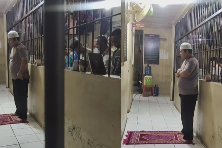 Viral, Cerita Polisi di Pariaman Jadi Imam Salat Berjamaah, Makmumnya Napi di Jeruji Besi