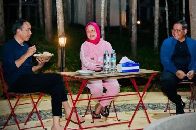 Gaya Sederhana Iriana Jokowi Makan Malam di IKN, Pakai Baju Training Pink dan Sendal Jepit