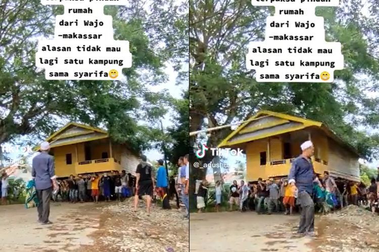 Viral Video Warga Gotong Royong Angkat Rumah, Netizen: The Real Pindah Rumah!