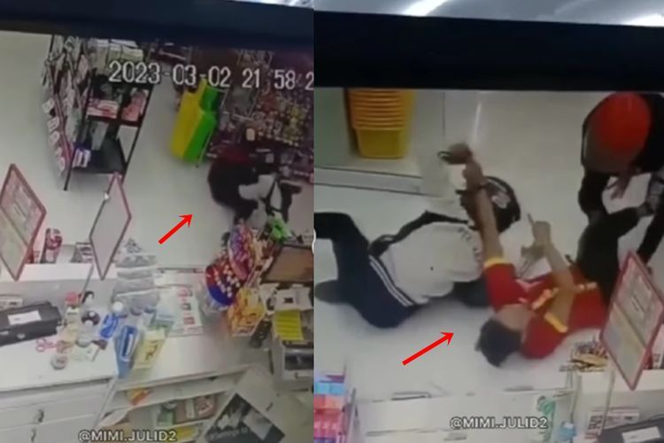 Aksi Heroik Karyawan Minimarket Gagalkan Perampokan, Gak Takut Duel Satu Lawan Dua Orang