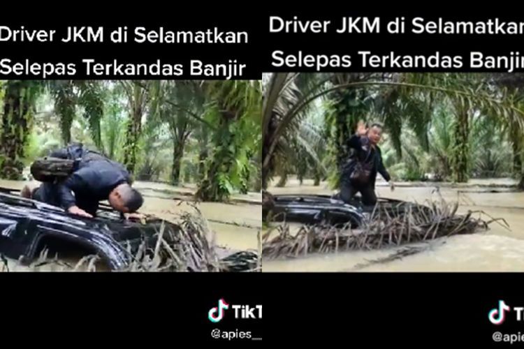 Terjebak Banjir Sendirian, Pria Ini Spontan Sujud Syukur saat Bantuan Datang
