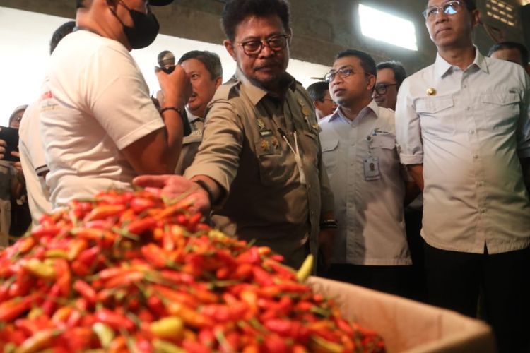 Mentan SYL bersama PJ Gub DKI Sidak Pasar Kramat Jati, Pastikan Bawang dan Cabai Aman