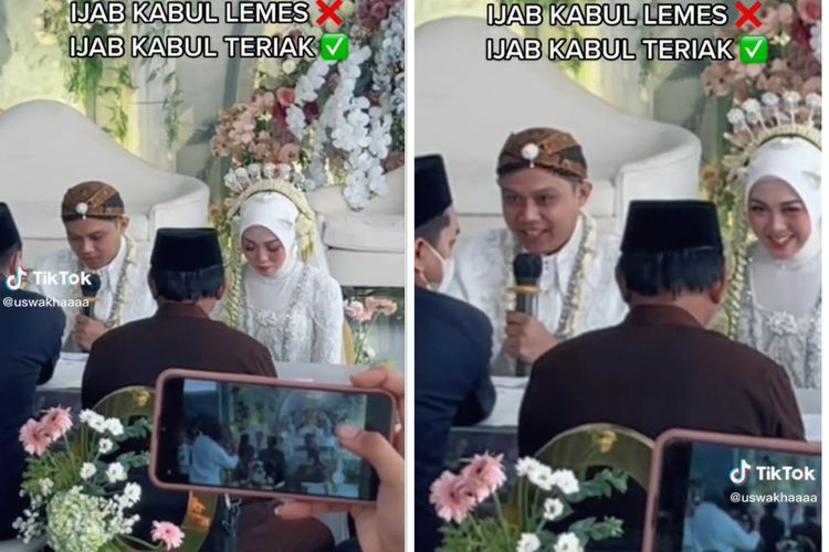 Ngakak! Pengantin Pria Ini Teriak saat Ijab Kabul, Netizen: Kaya Pengumuman Doorprize