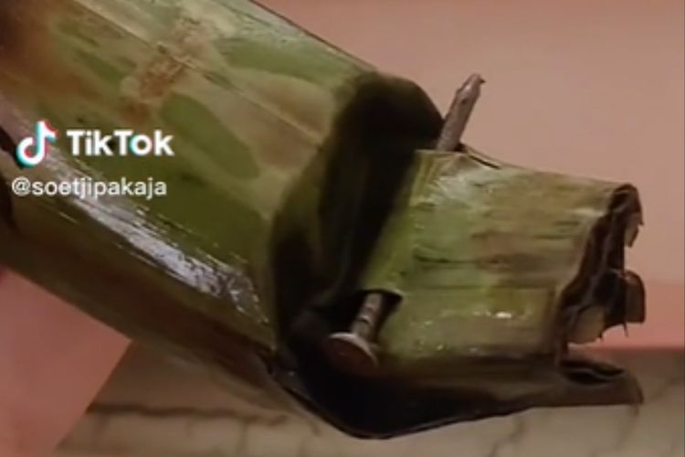 Bukan Tusuk Gigi, Tapi Paku yang Tersemat di Daun Lemper Ini, Netizen: Mengandung Zat Besi