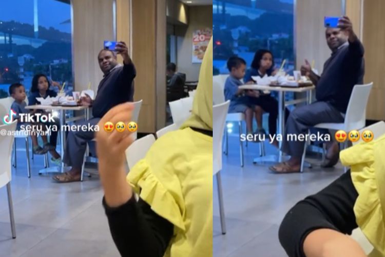Momen Manis Ayah Ajak Anak Foto Bareng saat Makan, Bikin Warganet Sedih Plus Ngiri 