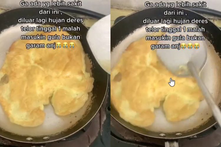 Nyesek! Pria Ini Masak Telur Dadar Tapi Masukin Gula Bukan Garam, Netizen: Jadi Roti Canai