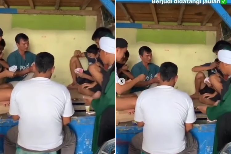 Viral Sekelompok Pria Didatangi Jaulah saat Sedang Asyik Main Judi