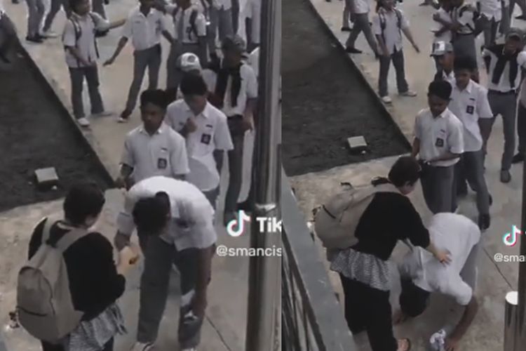 Bikin Terenyuh! Siswa SMA Sujud di Kaki Guru saat Acara Perpisahan, Sikapnya Tuai Pujian
