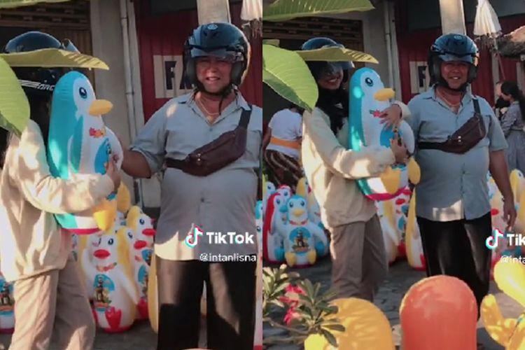Viral Momen Manis Ayah Belikan Anak Gadis Mainan Balon Penguin, Sukses Bikin Ngiri