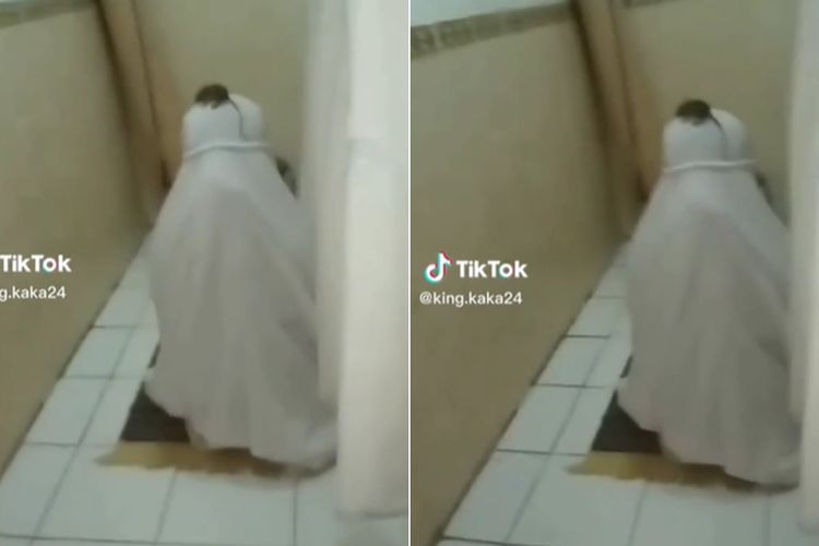 Lagi Salat Tikus Nongkrong di Atas Kepala Wanita Ini, Panik Langsung Copot Mukena