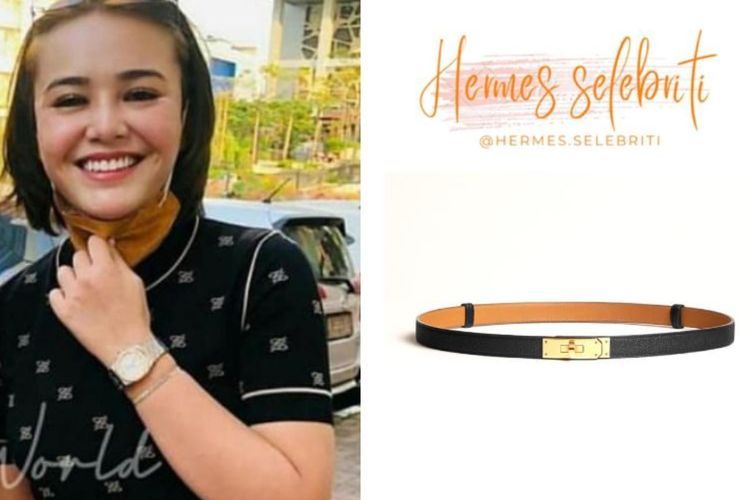 Gaya Modis Amanda Manopo Dibalut T-shirt Hitam dan Belt Seharga Motor!
