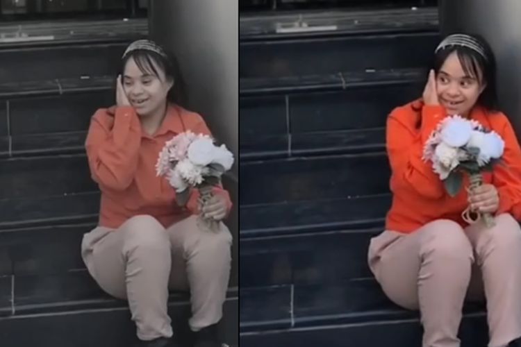 Momen Bahagia Anak Istimewa Dicolek Pipinya, Langsung Salting Gak Berhenti Senyum 