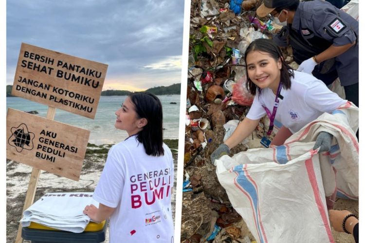 Cerita Lengkap Prilly Latuconsina Ngabuburit Bersihkan Sampah di Pantai, Tak Berasa Puasa!