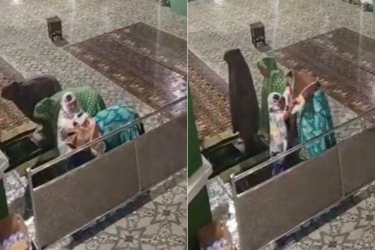 Tak Ingin Ibu Kehujanan saat Salat Tarawih, Bocah Ini Gercep Lindungin Pakai Sajadah