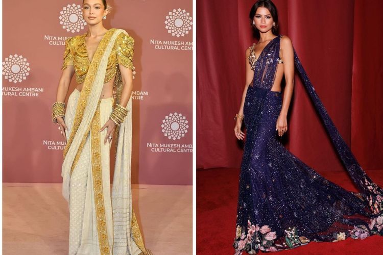 Adu Gaya Gigi Hadid vs Zendaya Pakai Kain Sari, Kalian Pilih yang Mana?