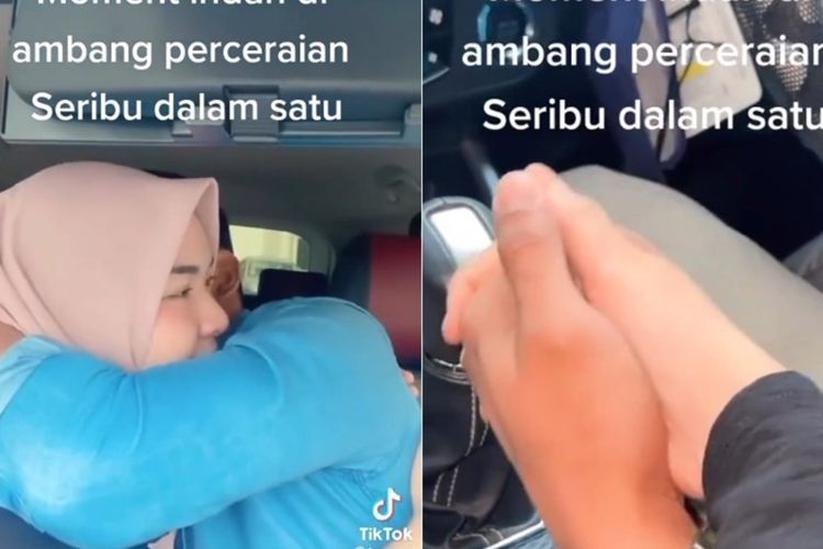 Viral Pasutri Mesra-mesraan Sebelum Resmi Cerai, Pelukan hingga Saling Cium