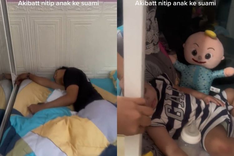 Momen Kocak Anak Diasuh Ayah, Dibiarkan Tidur di Dalam Lemari Pakaian