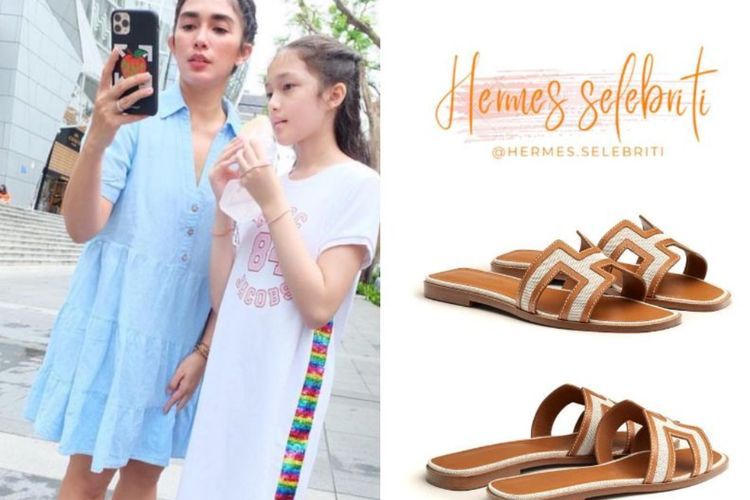 Segini Harga Koleksi Sandal Hermes Ussy Sulistiawaty Pose Bareng si Cantik Eleanor
