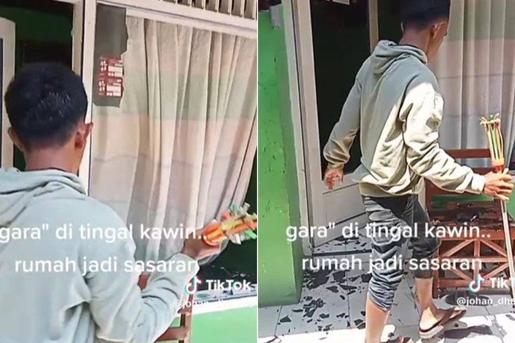 Viral Pria Pecahkan Kaca Jendela Rumah, Diduga Enggak Terima Ditinggal Nikah Kekasih