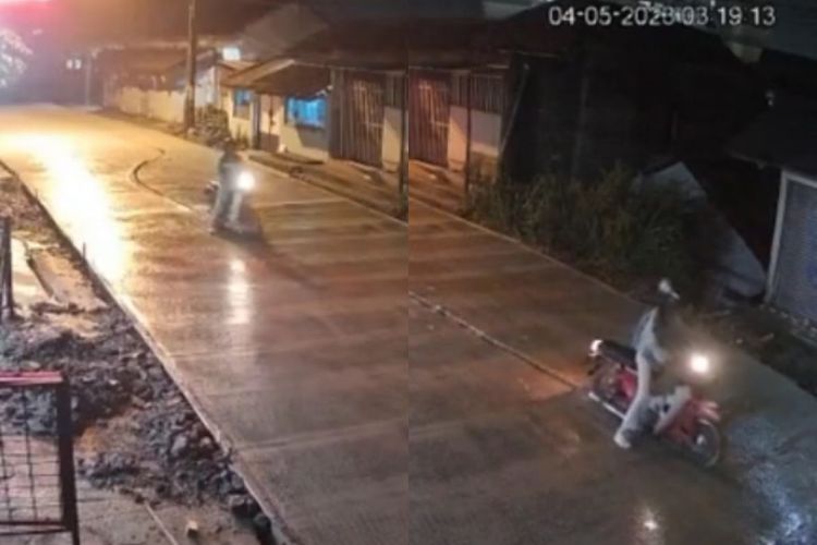 Bikin Geram! Pengendara Motor Terobos Jalan yang Sedang Dicor, Aksinya Terekam CCTV