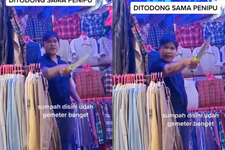 Viral Pedagang Ancam Pembeli Pakai Pisau di Bandung, Polisi Turun Tangan