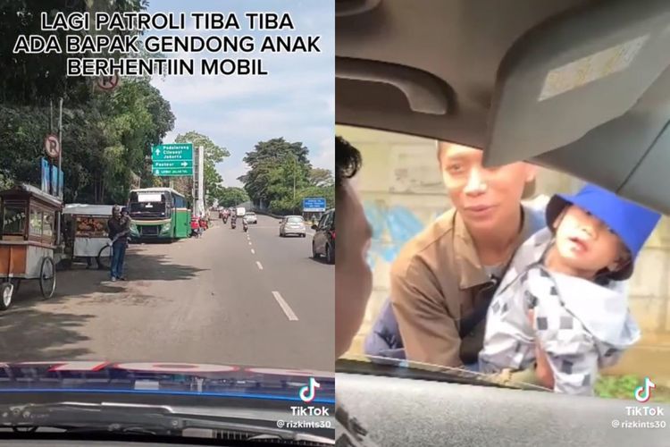 Momen Haru Seorang Ayah Berhentikan Mobil Polisi: 