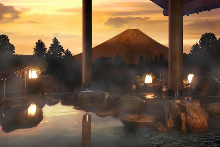 Serunya Berendam di Onsen Ryokan Sambil Memandang Gunung Fuji Jepang