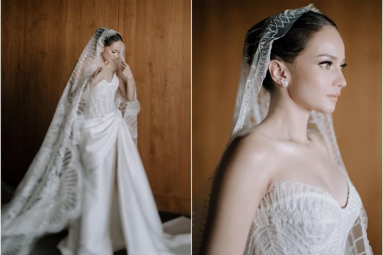 Detail Gaun Pengantin Resepsi Pernikahan Enzy Storia, Klasik dengan Sulaman Khas Lebanon
