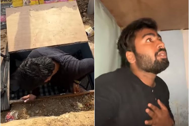Bikin Challenge Dikubur Hidup-hidup, YouTuber Asal India Ini Nyaris Tewas Tertimbun