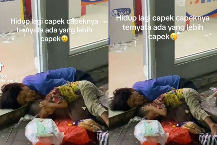 Bikin Mewek! Momen Pilu Dua Orang Anak Laki-Laki Tidur Tanpa Alas di Pinggir Jalan
