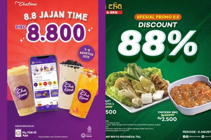 10 Promo 8.8 Agustus 2023 dari Makanan sampai Minuman, Serbu!