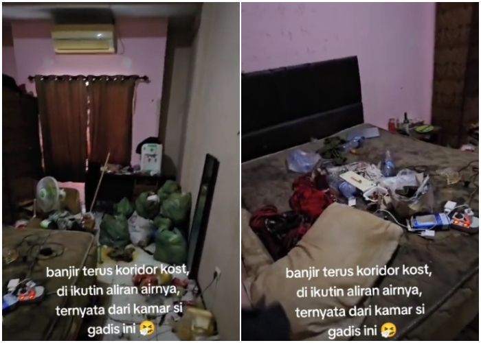 Viral Kamar Kos Cewek Berantakan Penuh Sampah, Jijik Kasur dan Bantal sampai Hitam