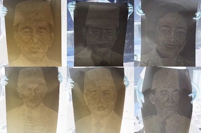 Keren! Pemuda Asal Pati Raih Rekor MURI Usai Lukis Wajah Presiden dengan 43 Ribu Nama Desa